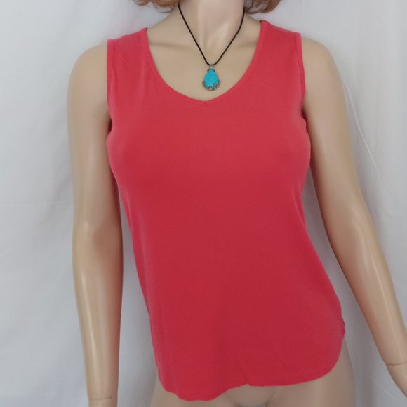 TALBOTS Indian Pink Tee Top Tank/Cami Sz S 100% Pima Cotton - Picture 1 of 5